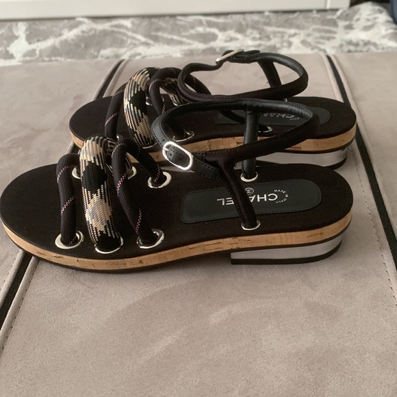 Chanel NWOT Black Rope Sandals size 36 - Picture 8 of 17